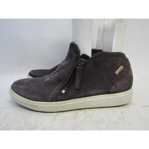 Ecco Womens Size 38 EUR Dark Purple Suede Ankle Zip Fashion Boots Bootie
